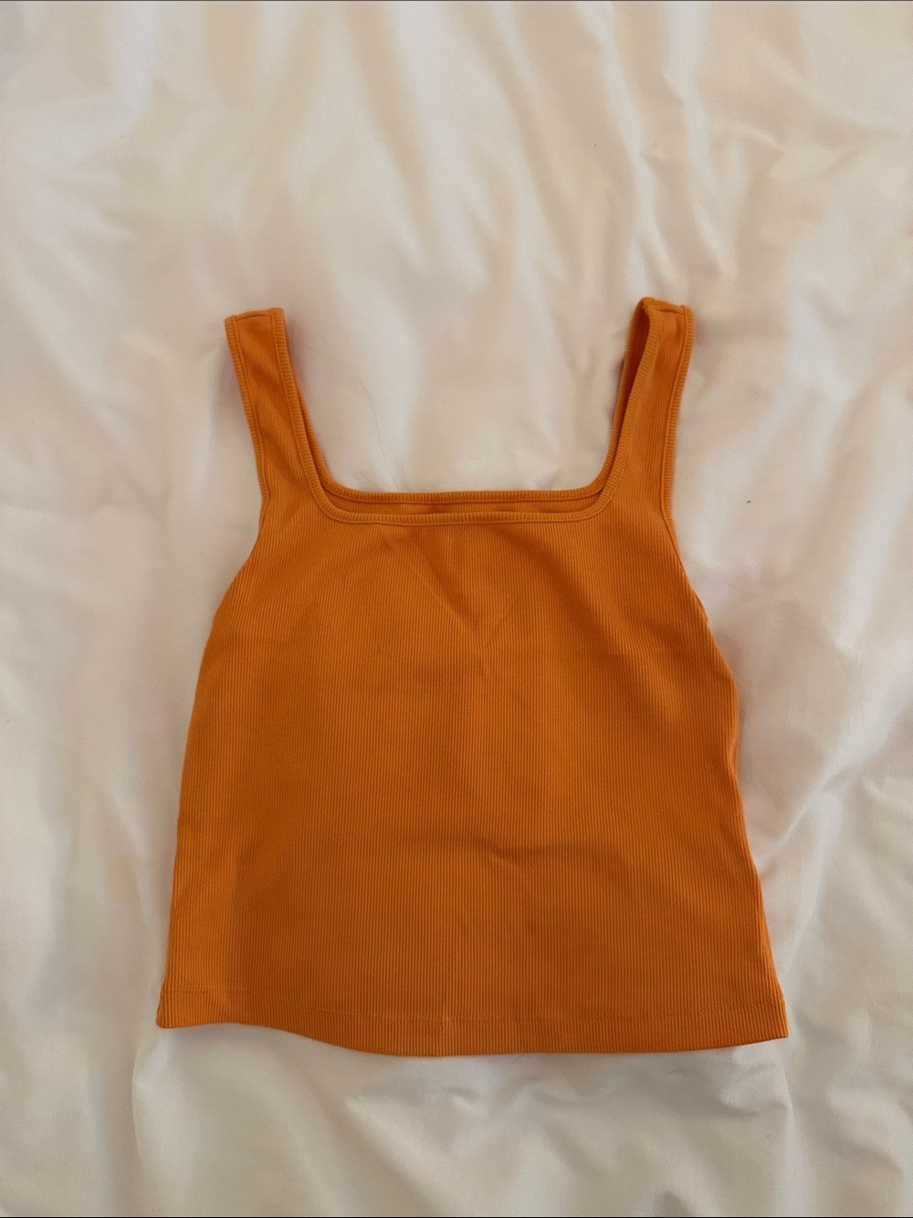 Old Navy Ribbed Square-Neck Tank Top in Orange